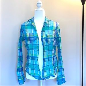 ❌SOLD❌ Aeropostale Blue Plaid Shirt
